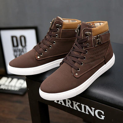 Men Lace-up Flat Boots - ForVanity boots, men's shoes Boots