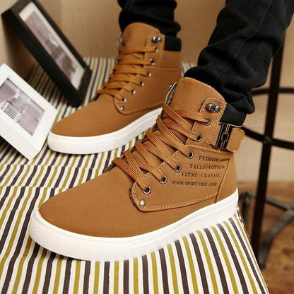 Men Lace-up Flat Boots - ForVanity boots, men's shoes Boots