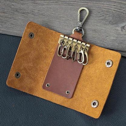 Men Leather Multifunctional Keychain - ForVanity men's accessories, men's wallets, wallets Wallets