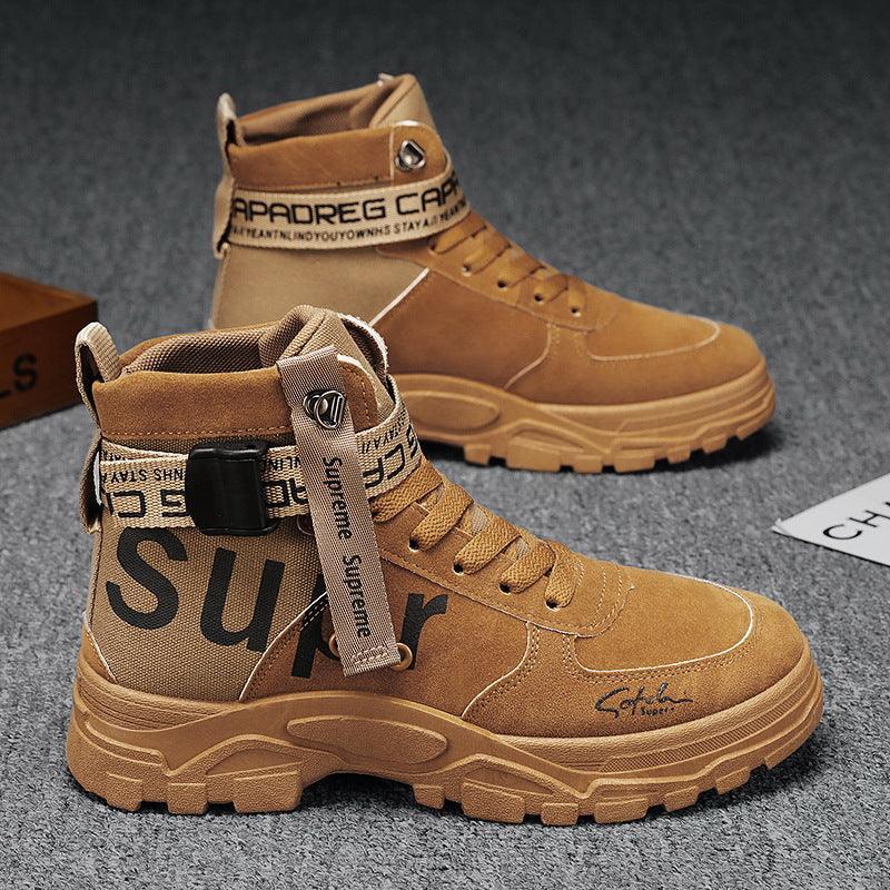 Men's Letter Print Winter Cool Boots - Stylish and Comfortable Footwear - ForVanity boots, men's shoes Boots