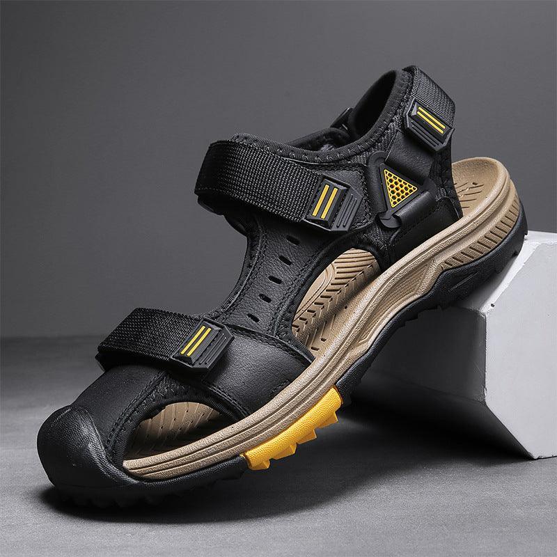 Men's Leather Sandals - ForVanity men's shoes, sandals Shoes