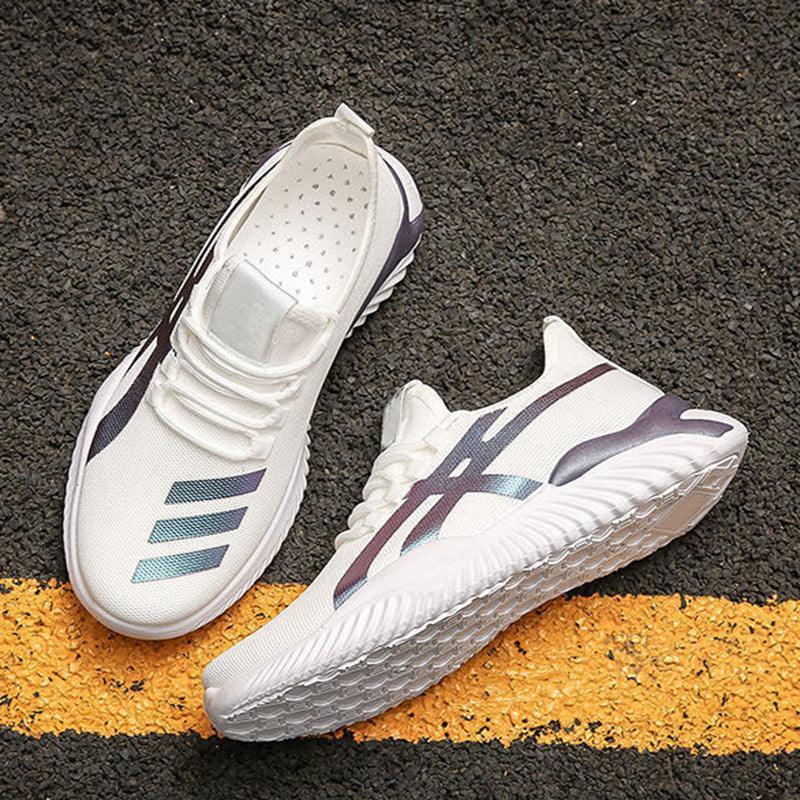 Men's Striped Lightweight Running Sneakers for Style and Comfort - ForVanity men's shoes, sneakers Sneakers