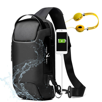 Men Travel Messenger Waterproof USB Anti-theft Multifunction Crossbody Bag - ForVanity crossbody bags, men's bags Crossbody Bags