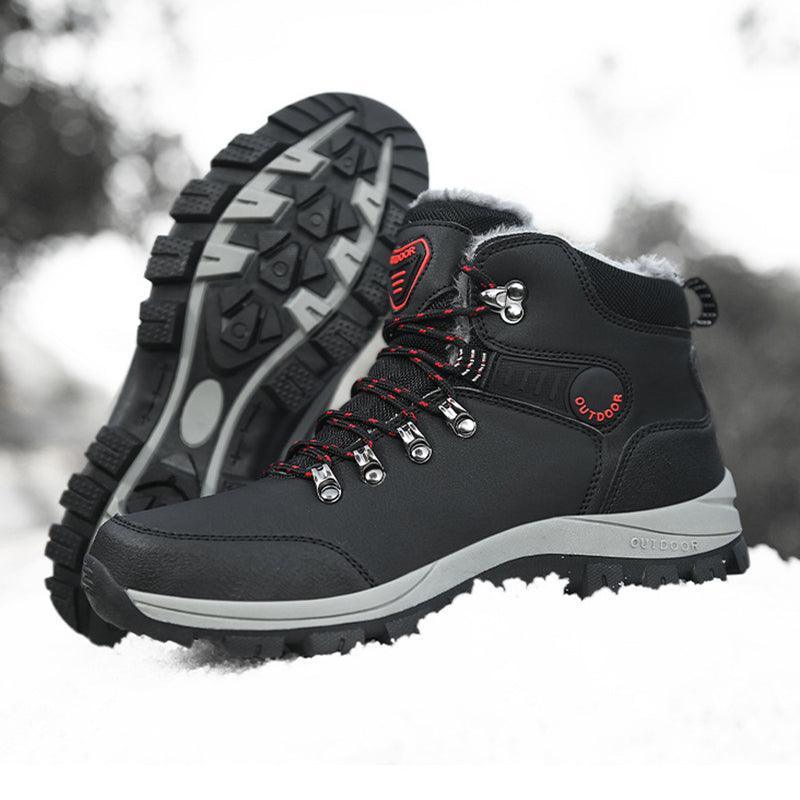 Men Warm Plush Winter Snow Hiking Lace-up Boots - ForVanity boots, men's shoes Boots