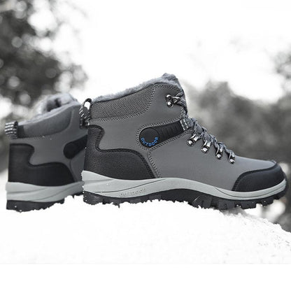 Men Warm Plush Winter Snow Hiking Lace-up Boots - ForVanity boots, men's boots, men's shoes Boots