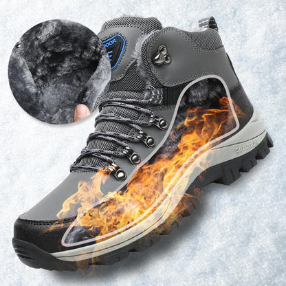 Men Warm Plush Winter Snow Hiking Lace-up Boots - ForVanity boots, men's shoes Boots