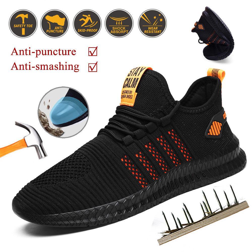 Men Work Safety Shoes Breathable Anti-Puncture Sneakers - ForVanity men's shoes, sneakers Sneakers