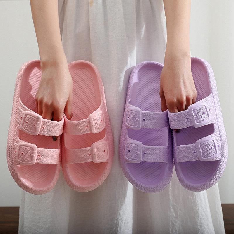 Outdoor Indoor Thick-soled Eva Bathroom Buckle Slippers - ForVanity men's shoes, slippers, women's shoes Slippers