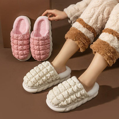 Plaid Bubble Home Winter Slippers - ForVanity house slippers, men's shoes, women's shoes Slippers