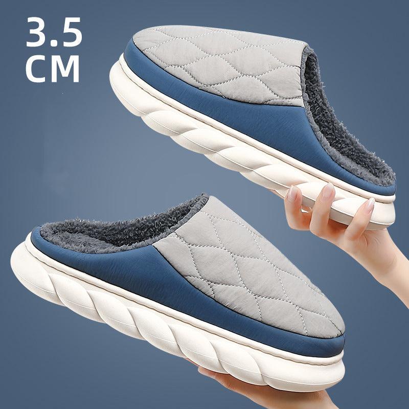 Plaid Down Warm Winter House Slippers - ForVanity house slippers, men's shoes, women's shoes Slippers