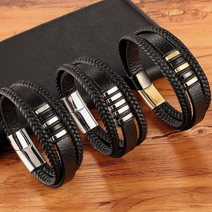 Punk Style Design Genuine Leather Bracelet - ForVanity bracelets & bangles, men's jewellery & watches Bracelets