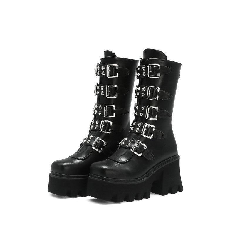 Punk Style Women's Platform Boots - ForVanity boots, women's shoes Shoes