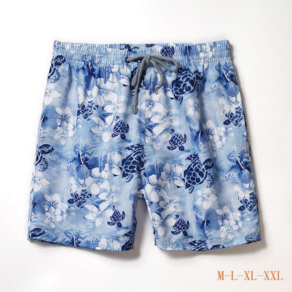 Men's Quick-Drying Peach Skin Beach Shorts - Street Fashion Floral Design - ForVanity men's clothing, men's swimwear, swimwear Men Swimwear