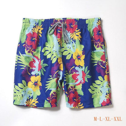 Men's Quick-Drying Peach Skin Beach Shorts - Street Fashion Floral Design - ForVanity men's clothing, men's swimwear, swimwear Men Swimwear