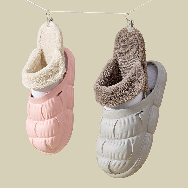 Removable Fluffy Waterproof Non-Slip Warm Fuzzy House Slippers - ForVanity house slippers, men's shoes, women's shoes Slippers
