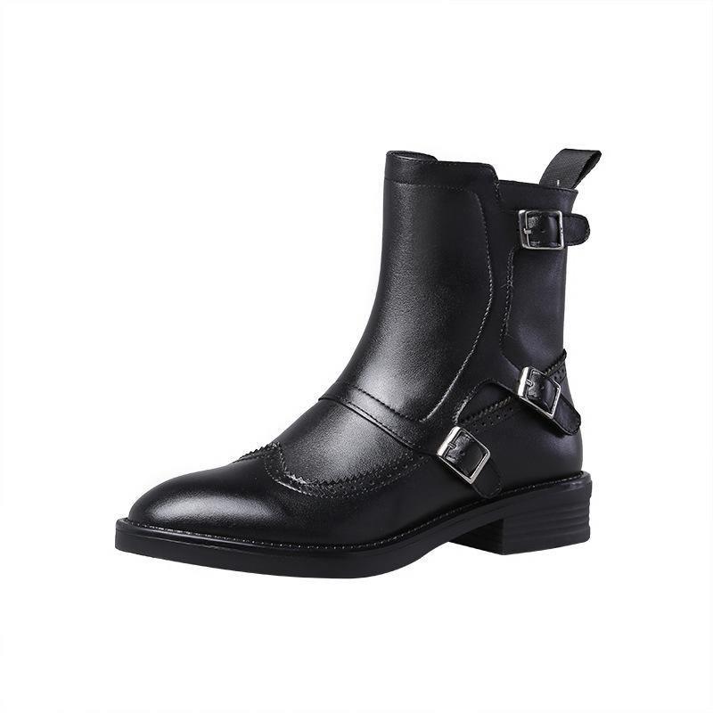 Round Toe Thick Heel Boots - ForVanity boots, women's shoes Shoes