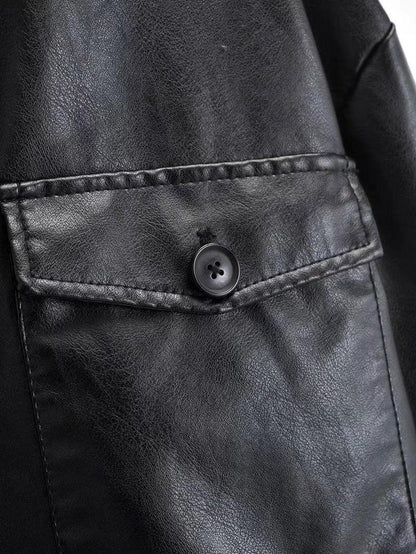 Short Spring Autumn Fashion Leather Jacket - ForVanity 