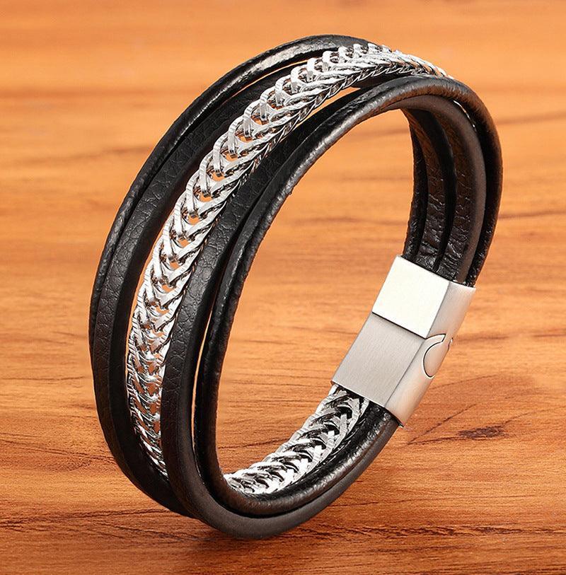 Simple And Versatile Punk Leather Bracelet - ForVanity bracelets & bangles, men's jewellery & watches Bracelets