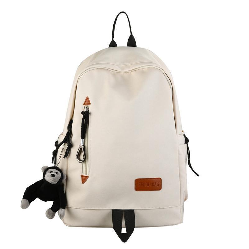 Solid Color Canvas Pendant Fashion Backpack - ForVanity backpacks, men's bags, women's bags Backpacks