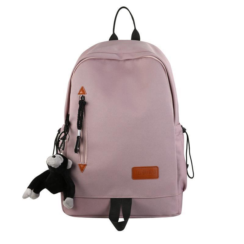 Solid Color Canvas Pendant Fashion Backpack - ForVanity backpacks, men's bags, women's bags Backpacks