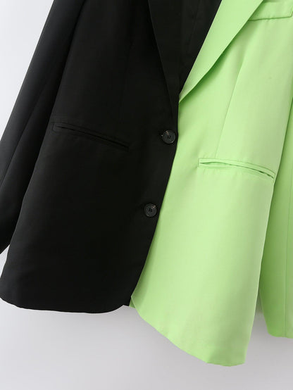 Spring Color-Block Casual Blazer - Effortlessly Stylish Office Attire - ForVanity blazer, jackets & coats, women's clothing Blazer