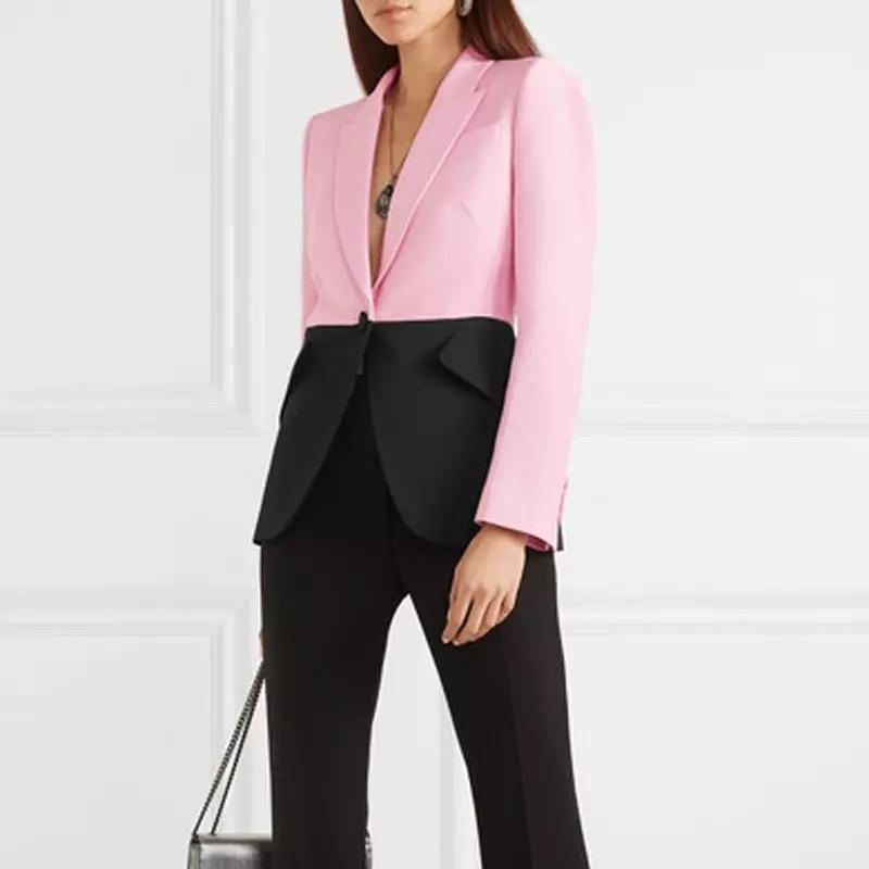 Street Fashion Color Matching Blazer - Trendy Office Wear for the Modern Woman - ForVanity blazer, jackets & coats, women's clothing Blazer