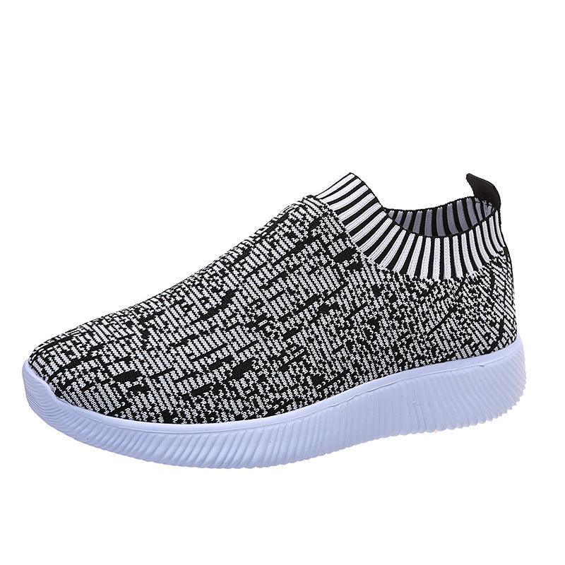 Stripe Knit Sock Flats Sneakers - ForVanity sneakers, women's shoes Sneakers
