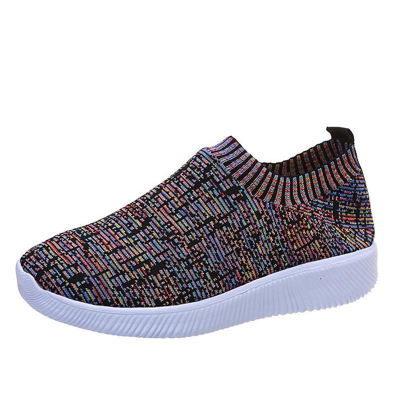 Stripe Knit Sock Flats Sneakers - ForVanity sneakers, women's shoes Sneakers