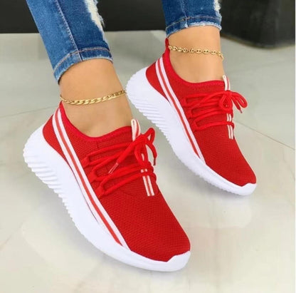 Women’s Stripe Mesh Sneakers - Casual Sports Shoes - ForVanity sneakers, women's shoes Sneakers