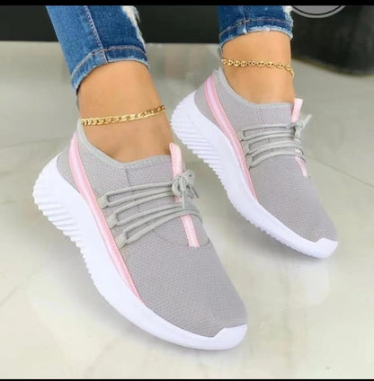 Women’s Stripe Mesh Sneakers - Casual Sports Shoes - ForVanity sneakers, women's shoes Sneakers