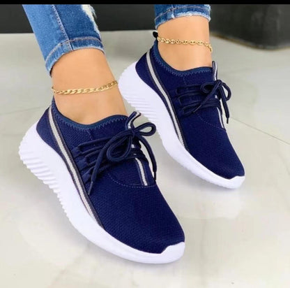 Women’s Stripe Mesh Sneakers - Casual Sports Shoes - ForVanity sneakers, women's shoes Sneakers