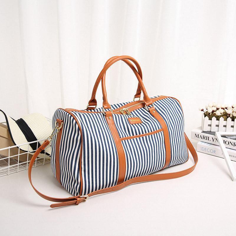Striped travel bag - ForVanity duffle bags, women's bags Luggage & Bags