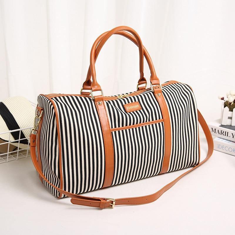 Striped travel bag - ForVanity duffle bags, women's bags Luggage & Bags