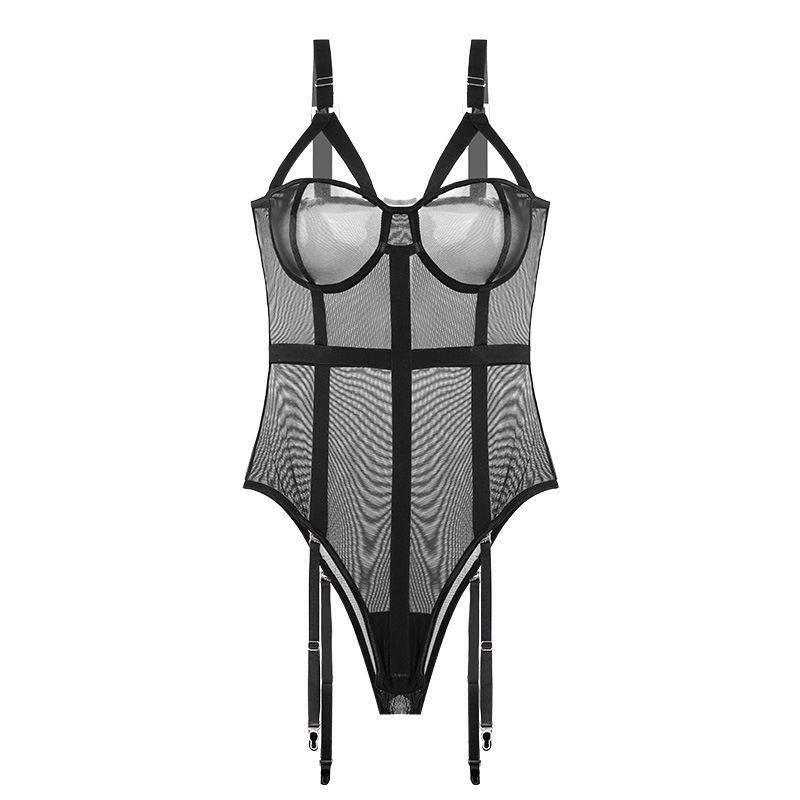 Temptation Secret Buckle File Bodysuit - Sexy and Fashionable One-Piece Suit - ForVanity teddy, women's lingerie Teddy