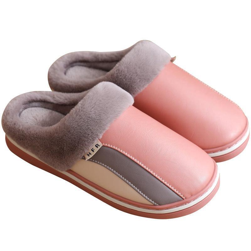 Waterproof Slippers Plush Winter Shoes Home Non-slip Bedroom Slippers Women - ForVanity 4