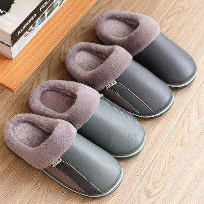 Waterproof Slippers Plush Winter Shoes Home Non-slip Bedroom Slippers Women - ForVanity 4