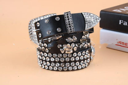 Western Cowboy Rhinestone Women's High-quality Belt - ForVanity belts, women's accessories Belts