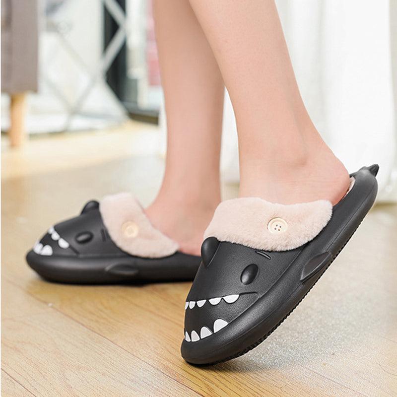 Winter Shark Couple House Slippers - ForVanity house slippers, men's shoes, women's shoes Slippers