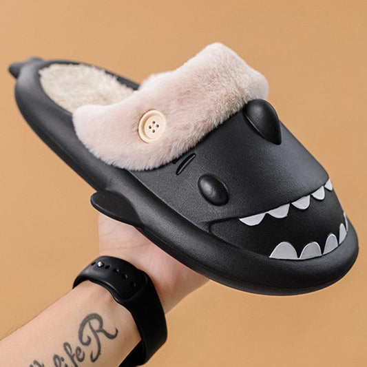 Winter Shark Couple House Slippers - ForVanity house slippers, men's house slippers, men's shoes, women's house slippers, women's shoes Slippers