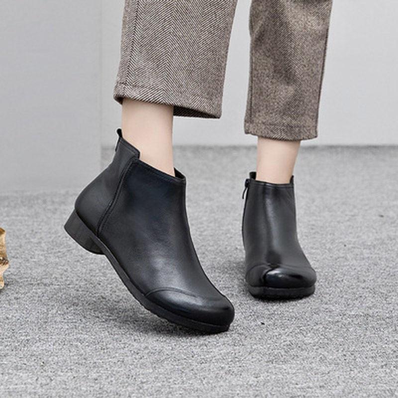 Women Fall Winter Low Heel Ankle Boots - ForVanity boots, women's shoes Boots