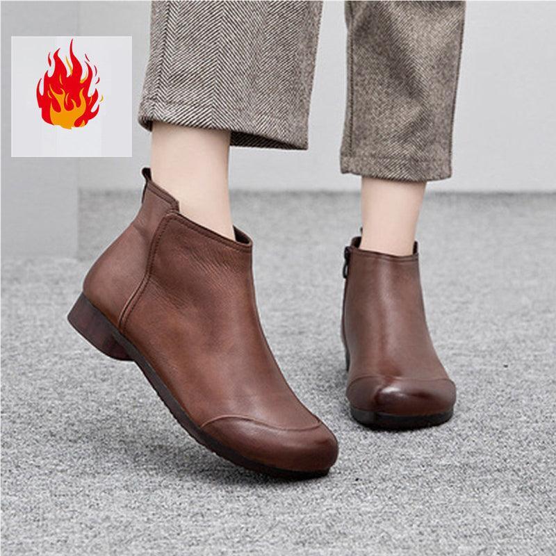 Women Fall Winter Low Heel Ankle Boots - ForVanity boots, women's shoes Boots