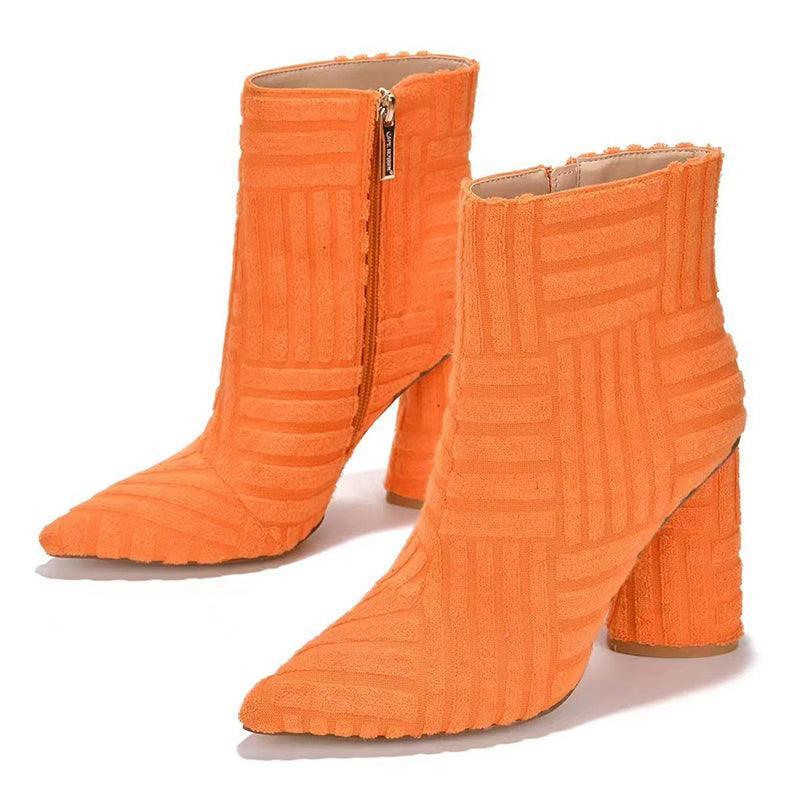 Stylish and Comfortable Women's Fashion Pointed Toe Heeled Boots - ForVanity boots, women's shoes Boots