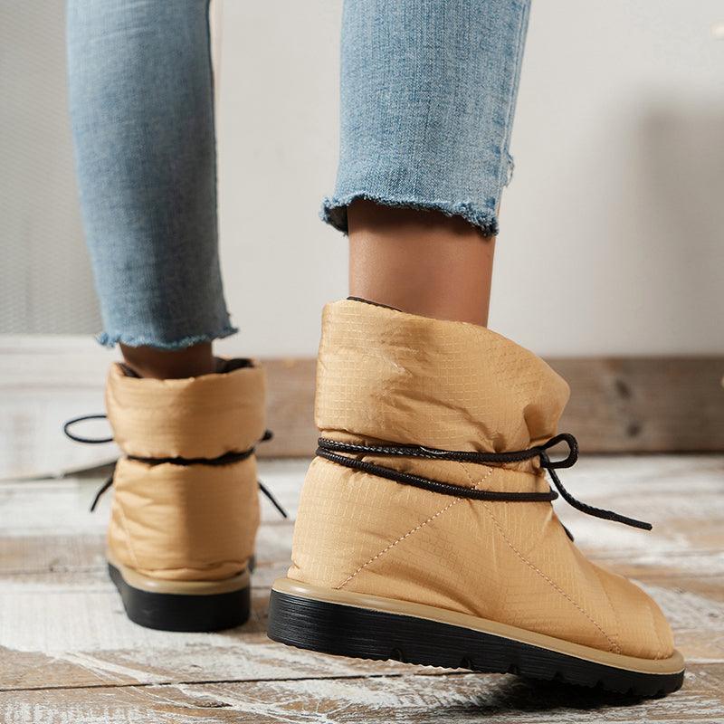 Women Fashion Snow Winter Lace-up Cotton Boots - ForVanity boots, women's shoes Boots