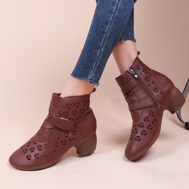 Women Hollow Out Retro Style Boots - ForVanity boots, women's shoes Boots