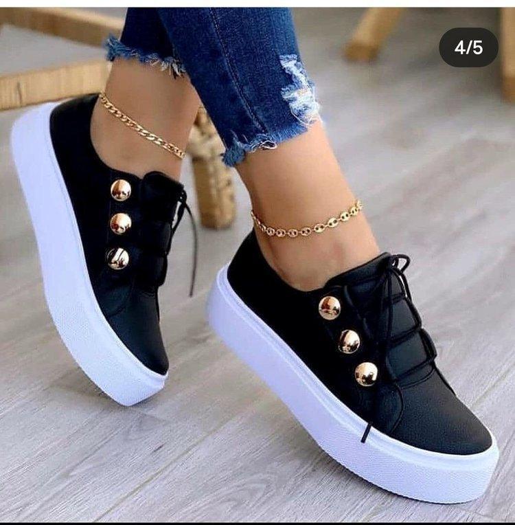 Women Lace-up Flats Rivet Casual Sneakers - ForVanity sneakers, women's shoes Sneakers