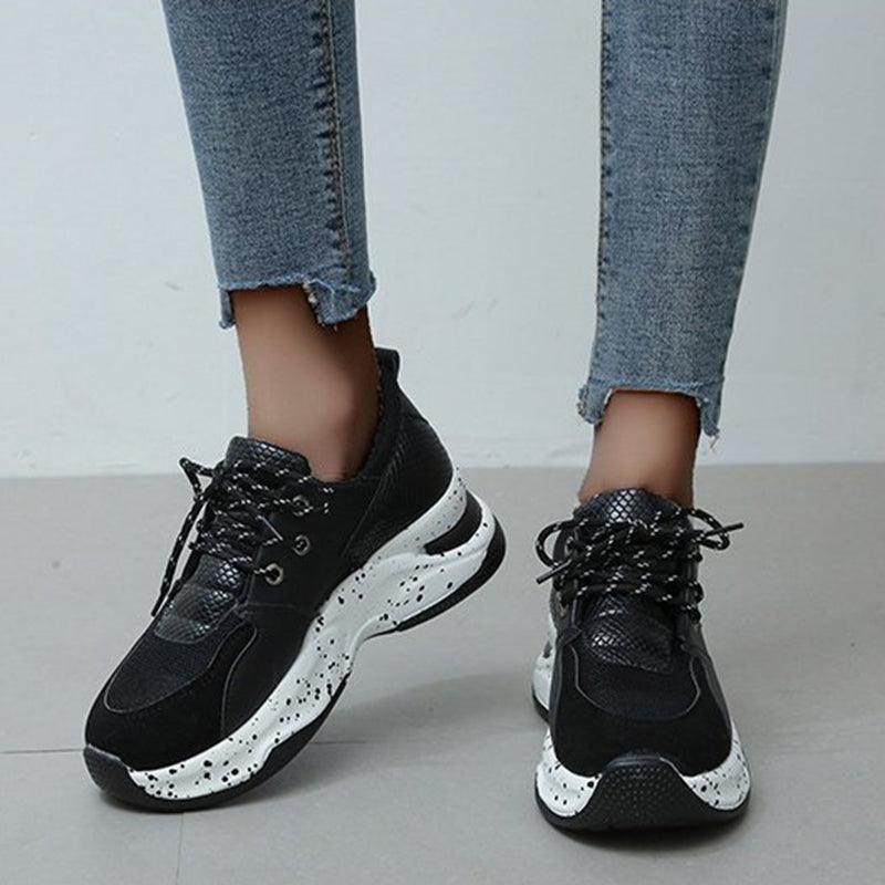 Women Lace Up Walking Running Sports Sneakers - ForVanity sneakers, women's shoes Sneakers