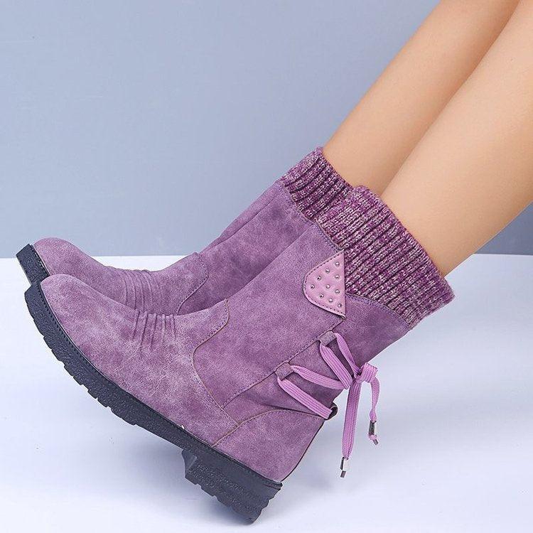 Women Lace Up Winter Boots - ForVanity boots, women's shoes Boots