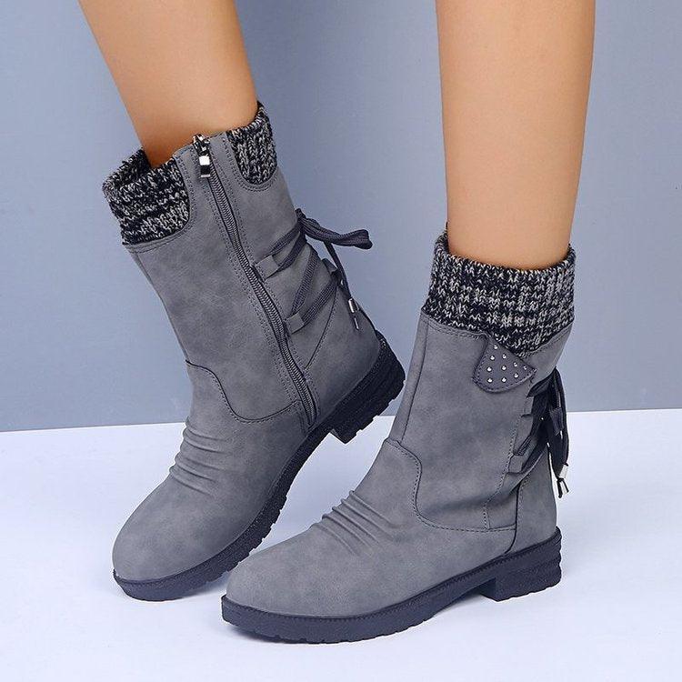 Women Lace Up Winter Boots - ForVanity boots, women's shoes Boots