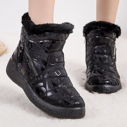 Women Letter Print Winter Warm Snow Boots - ForVanity boots, women's shoes Boots