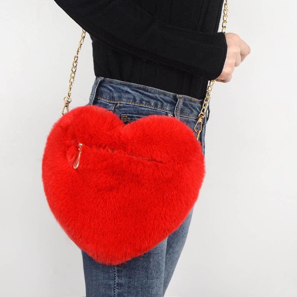 Women Plush Chain Love Shoulder Bag - ForVanity handbag, women's bags Handbags